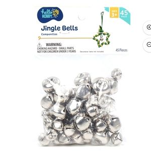Silver Metal Jingle Bells, 45 Pieces Dual Sizes Christmas Bells Arts & Crafts